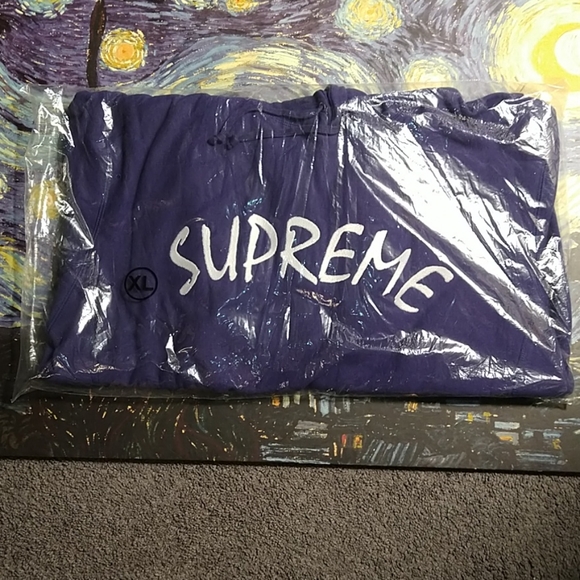 Supreme Ftp Arc Hooded Sweatshirt Washed Navy XL - Picture 3 of 6
